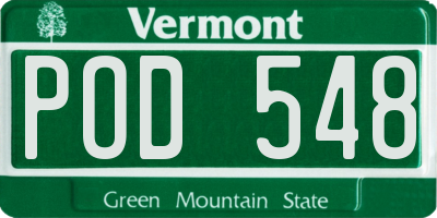 VT license plate POD548