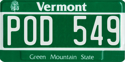 VT license plate POD549