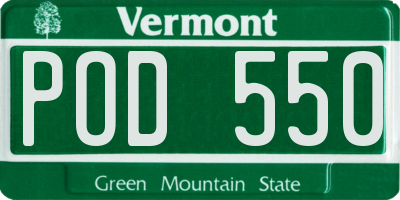 VT license plate POD550