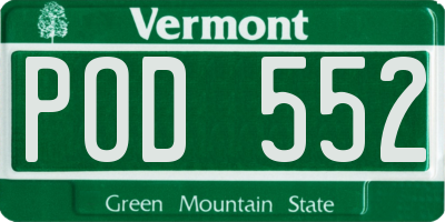 VT license plate POD552