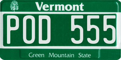 VT license plate POD555