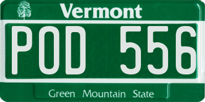 VT license plate POD556
