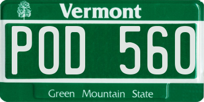 VT license plate POD560