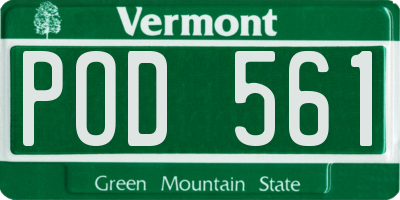 VT license plate POD561