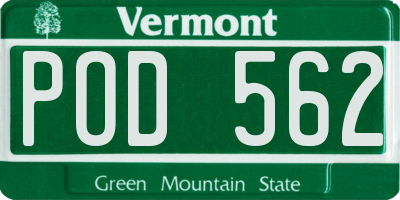 VT license plate POD562