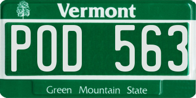 VT license plate POD563