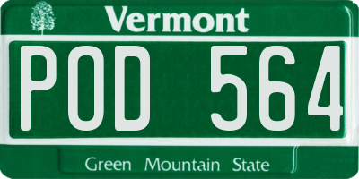 VT license plate POD564