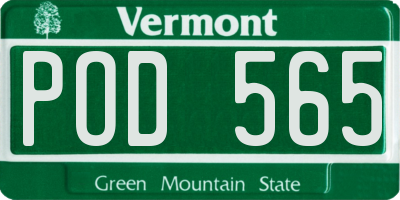 VT license plate POD565