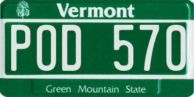 VT license plate POD570