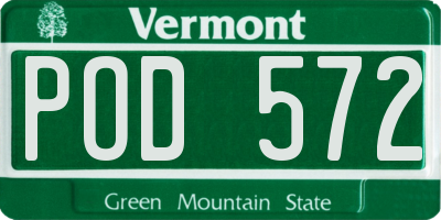 VT license plate POD572