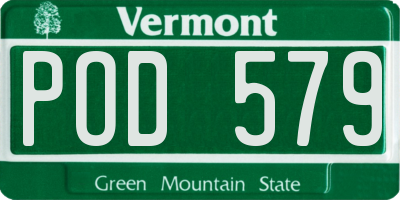 VT license plate POD579