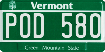 VT license plate POD580