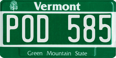 VT license plate POD585