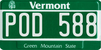 VT license plate POD588