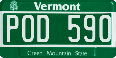 VT license plate POD590