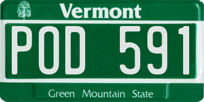 VT license plate POD591