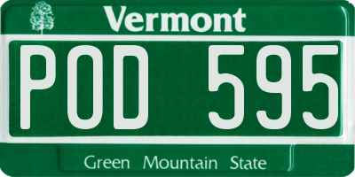 VT license plate POD595