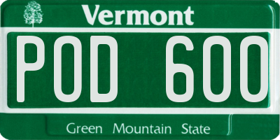 VT license plate POD600