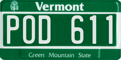 VT license plate POD611