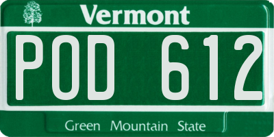VT license plate POD612