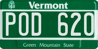 VT license plate POD620