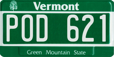 VT license plate POD621
