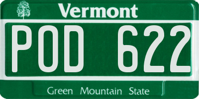 VT license plate POD622