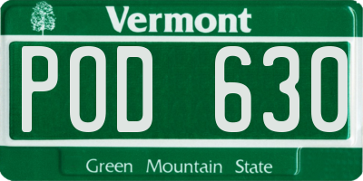 VT license plate POD630