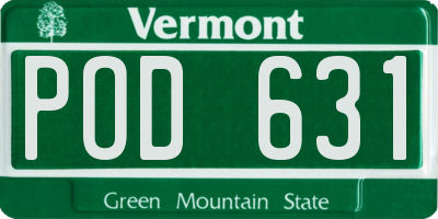 VT license plate POD631