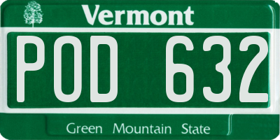 VT license plate POD632