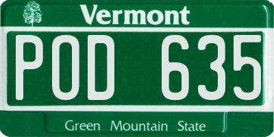 VT license plate POD635