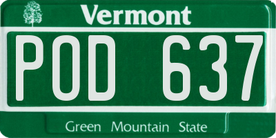 VT license plate POD637