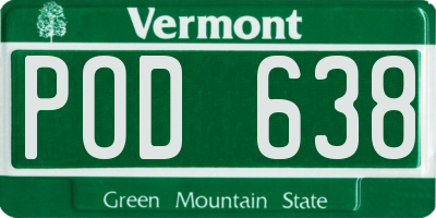 VT license plate POD638