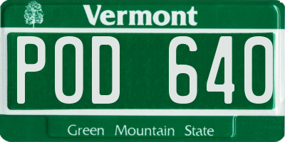 VT license plate POD640
