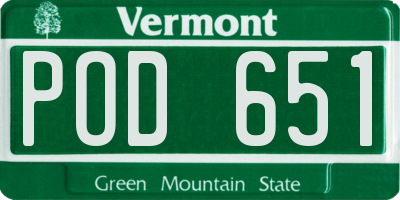 VT license plate POD651