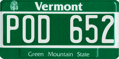 VT license plate POD652