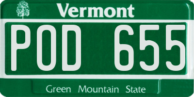 VT license plate POD655