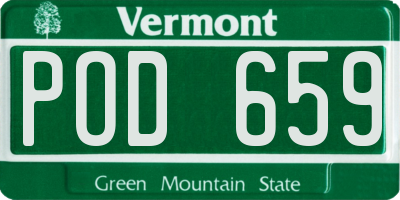 VT license plate POD659