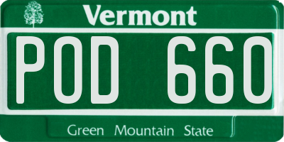 VT license plate POD660