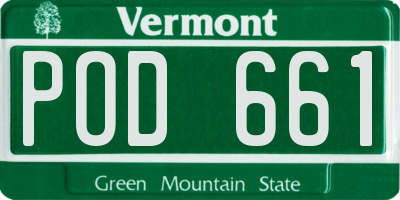 VT license plate POD661