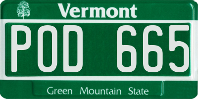 VT license plate POD665