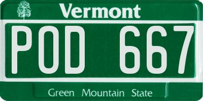 VT license plate POD667