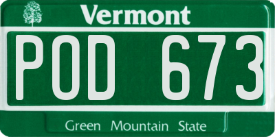 VT license plate POD673
