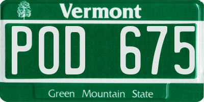 VT license plate POD675