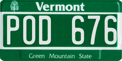 VT license plate POD676