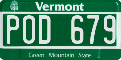 VT license plate POD679