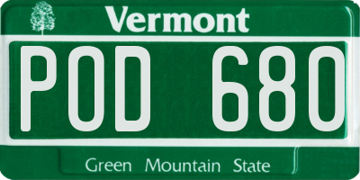 VT license plate POD680