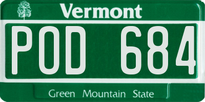 VT license plate POD684
