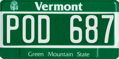 VT license plate POD687