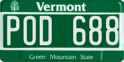 VT license plate POD688